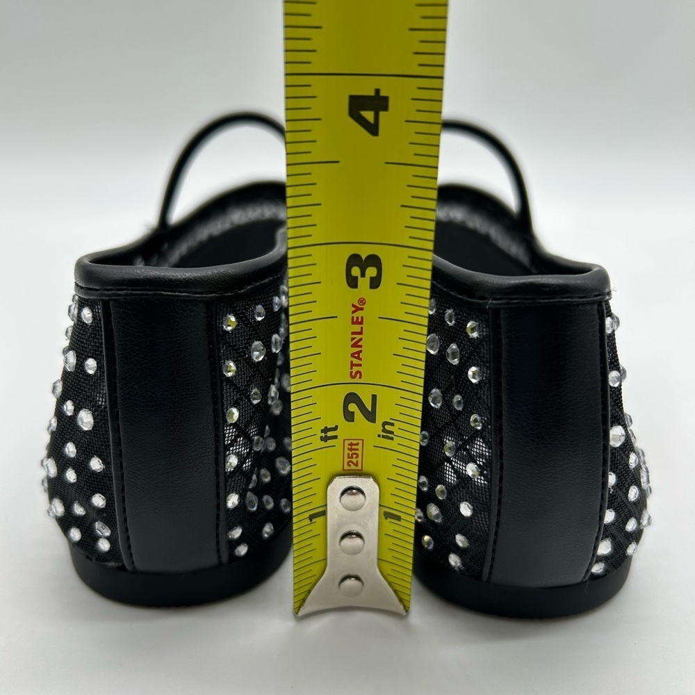Madden NYC Black Mesh Rhinestone Mary Jane Flats | Size 10 Vegan | New with Box - Picture 7 of 11